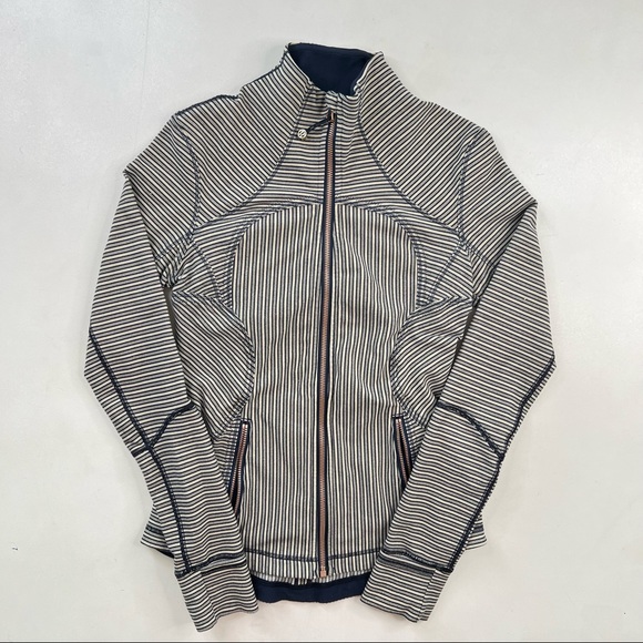 Lululemon Define Jacket Rose Gold & Blue Stripe - Picture 2 of 6